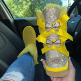 BEDAZZLED UGG BOW BOOTS